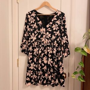 Madewell Moonblossom Ruffle Sleeve Dress in Winter Orchid